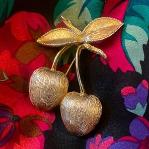 Vintage Sarah Coventry Cherries Brooch